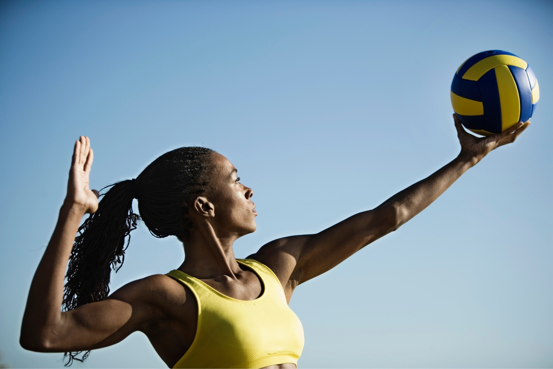 woman playing volleyball